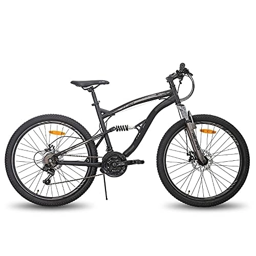 Mountainbike : COUYY Fahrrad-Mountainbike 26-Zoll-Stahl-Mountainbike-Rahmen 21-Gang-Doppel-Platten-Fahrrad, Schwarz