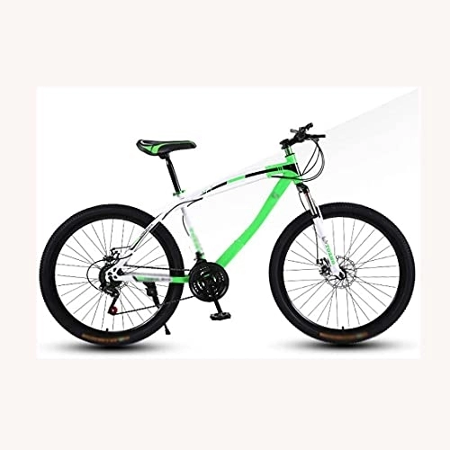 Mountainbike : COUYY Fahrräder Erwachsene Mountainbike 24 Zoll, 21 / 24 Geschwindigkeit mit Doppelscheibenbremse Hochkohlenstoffstahl Erwachsene MTB Hardtail mit Verstellbarer Sitzschüler, Grün, 24 Speed