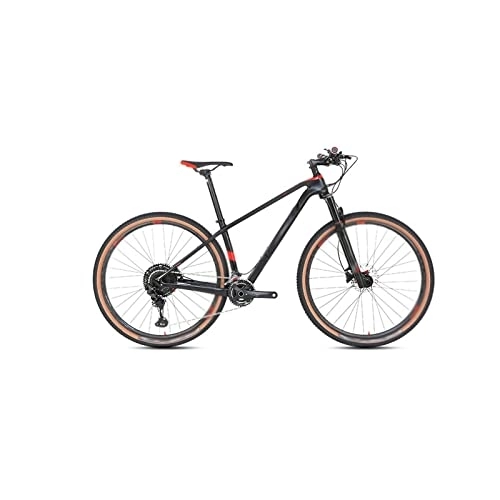 Mountainbike : Fahrräder für Erwachsene, 24 Speed MTB Carbon Fiber Mountain Bike mit 2 x 12 Shifting 27, 5 / 29 Zoll Off-Road Bike (Color : Black, Size : L)