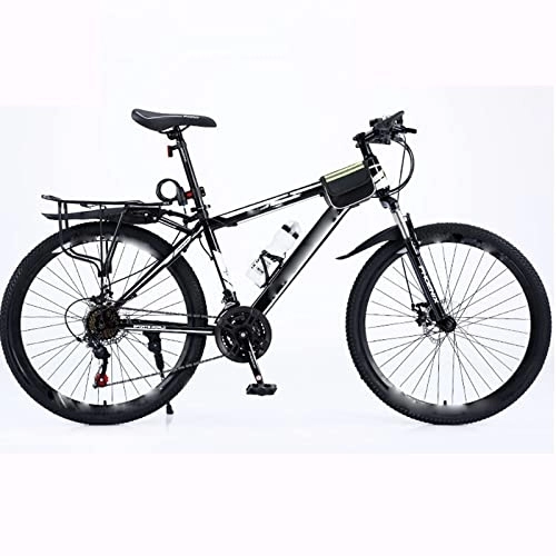 Mountainbike : FAXIOAWA 24 27-Gang-Fahrradrahmen, vollgefedertes Mountainbike, 26-Zoll-Fahrrad mit doppelter Stoßdämpfung, mechanischer Scheibenbremsrahmen (weiß 27-Gang)