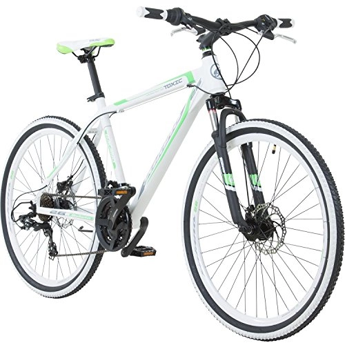 Mountainbike : Galano 26 Zoll Toxic Mountainbike Hardtail MTB Jugendmountainbike Jugendfahrrad (Weiss / grün, 46 cm)