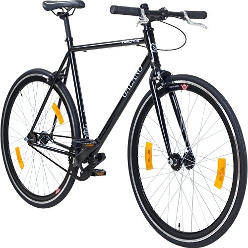 Mountainbike : Galano 700C 28 Zoll Fixie Singlespeed Bike Blade 5 Farben zur Auswahl, Rahmengrösse:59 cm, Farbe:schwarz / schwarz