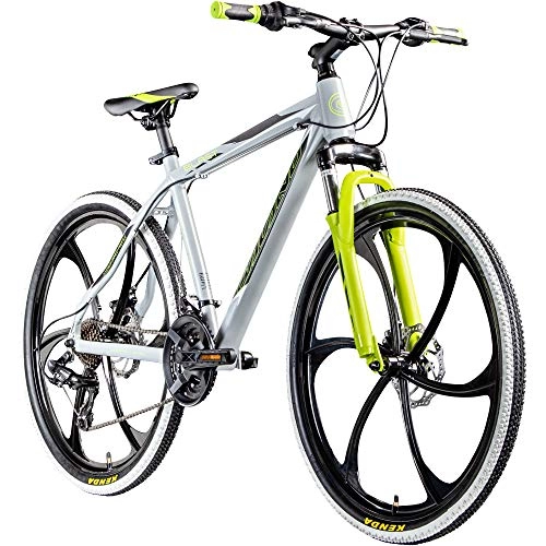 Mountainbike : Galano Blast 26 Zoll MTB Hardtail Mountainbike Fahrrad 26" Rad 21 Gang Bike (grau / grün, 46 cm)