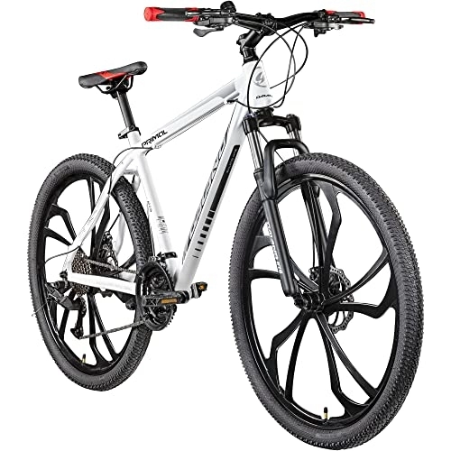 Mountainbike : Galano Primal Mountainbike für Jugendliche und Erwachsene ab 165 cm Fahrrad Bike Hardtail 27, 5 Zoll 650B mit Federgabel 24 Gänge (weiß / grau, 48 cm)