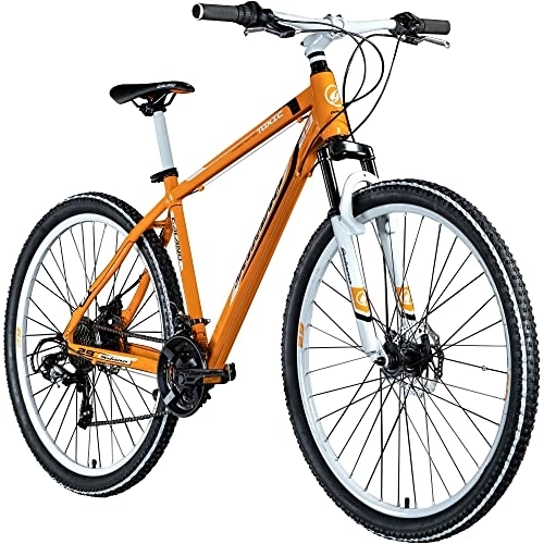 Mountainbike : Galano Toxic Mountainbike 29 Zoll ab 175 cm für Damen und Herren mit 21 Gang und Scheibenbremse Fahrrad MTB Hardtail in vielen Farben, Unisex, Alu Bike (schwarz orange)