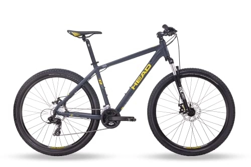 Mountainbike : HEAD Unisex – Erwachsene Troy 1.0 Mountainbike, matt grau / gelb, 51
