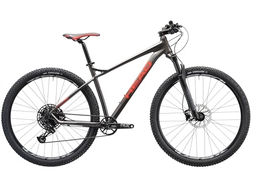Mountainbike : HEAD Unisex – Erwachsene X-Rubi 4.0 Mountainbike, grau metallic / rot, 56