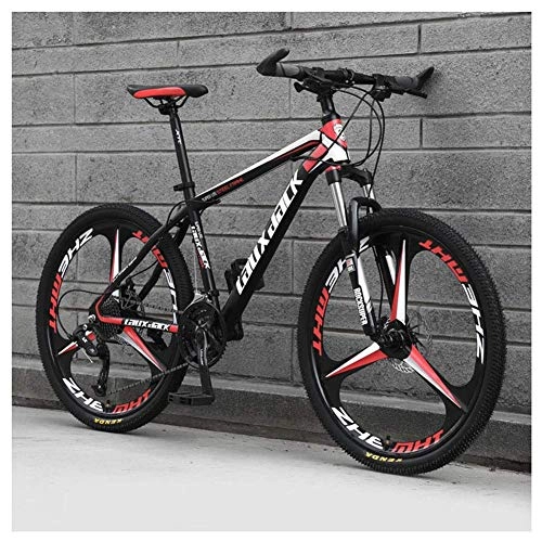 Mountainbike : JF-Xuan-Fahrrad Outdoor-Sport Mountain Bike 26 Zoll, 3 Speichen-Räder mit Doppelscheibenbremse, Vorderradaufhängung Faltrad 27 Geschwindigkeit MTB Fahrrad, Rot