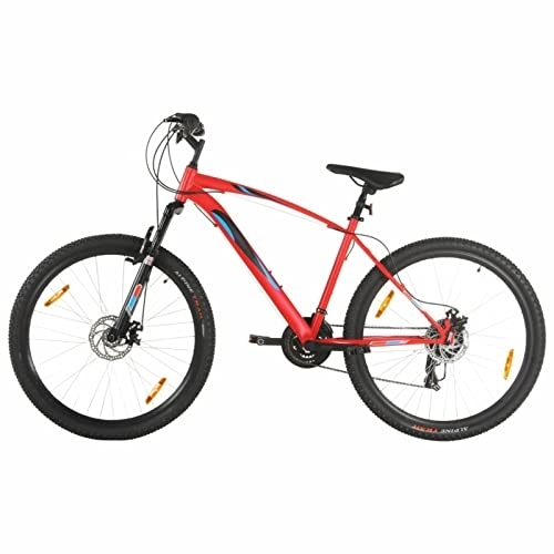 Mountainbike : JUNZAI Mountainbike 21 Gang 29 Zoll Rad 48 cm, Fahrrad, Mountain Bike, Rahmen Rot