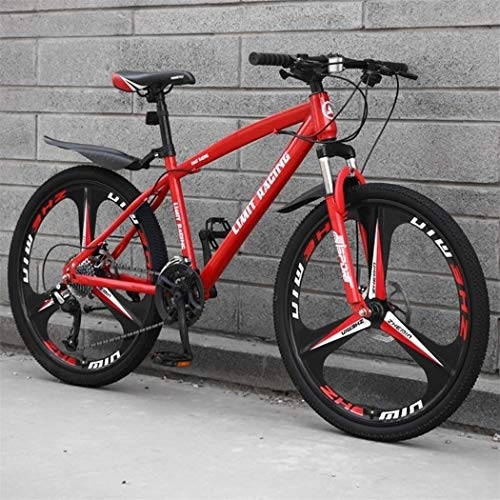 Mountainbike : Kays Mountainbike Mountain Bike, Männer / Frauen Bergfahrräder Hardtail, Stahl-Rahmen, Doppelscheibenbremse Und Aussperrung Vorderradgabel, 26 Zoll (Color : Red, Size : 27-Speed)