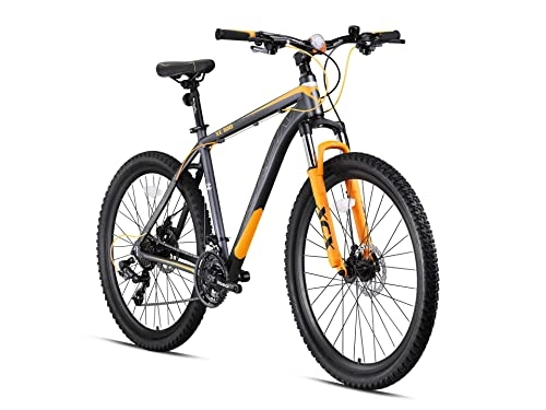 Mountainbike : KRON XC-100 Hardtail Aluminium Mountainbike 29 Zoll, 21 Gang Shimano Kettenschaltung mit Scheibenbremse | 20 Zoll Rahmen MTB Erwachsenen- und Jugendfahrrad | Grau & Orange