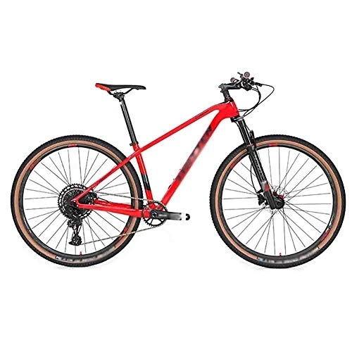 Mountainbike : LILIS Mountainbike Fahrrad Mountainbike Erwachsene Mountain Bike Wettbewerb Variable Speed ​​Straße Fahrräder for Männer und Frauen Doppelscheibenbremse Carbon Rahmen (Color : Red, Size : 29 * 19IN)