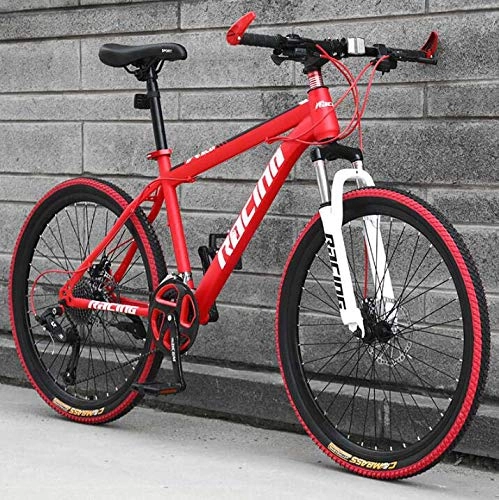 Mountainbike : LJLYL Mountainbike für Erwachsene, Aluminiumlegierungsräder, Rahmen-MTB-Fahrrad aus Kohlenstoffstahl mit Doppelscheibenbremse, stoßdämpfende Vorderradgabel, C, 26 inch 21 Speed