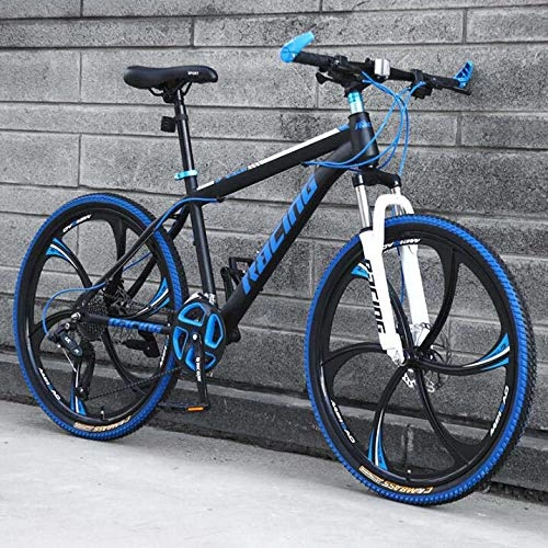 Mountainbike : LJLYL Mountainbike für Erwachsene Männer und Frauen, MTB-Fahrradrahmen aus Kohlenstoffstahl mit Doppelscheibenbremse, Aluminiumlegierungsräder, D, 26 inch 24 Speed
