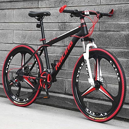 Mountainbike : LJLYL Mountainbike für Erwachsene, Rahmen-MTB-Fahrrad aus Kohlenstoffstahl mit Doppelscheibenbremse und stoßdämpfender Vorderradgabel, Räder aus Aluminiumlegierung, A, 24 inch 21 Speed