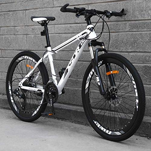 Mountainbike : LJLYL Mountainbike mit Rädern aus Aluminiumlegierung, leichtes MTB-Fahrrad mit hohem Kohlenstoffstahlrahmen und Doppelscheibenbremse, stoßdämpfende Vorderradgabel, C, 26 inch 27 Speed