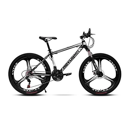 Mountainbike : LRHD Mountainbike hochgekohlt Stahlrahmen Fahrrad-Gabel Federung 3 Messer Rder Doppelscheibenbremse Rennrad 24 / 26 Zoll MTB Bike Rennrad Outdoor Radfahren, 21 Speed (Gray) (Gre : X-Large)