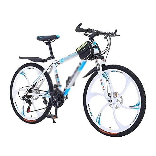 Mountainbike : LZZB 26 in Disc Brake Mountainbike 21 Speed ​​Fahrrad für Männer oder Frauen MTB Carbon Stahlrahmen mit Federgabel / Weiß / 24 Speed
