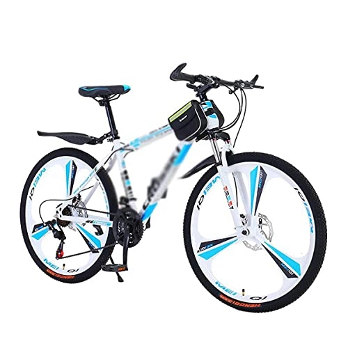 Mountainbike : LZZB 26 Zoll Mountainbike 21 / 24 / 27 Geschwindigkeit Doppelscheibenbremsen Vorderradaufhängung Fahrrad für Erwachsene Herren Damen (Größe: 27 Geschwindigkeit, Farbe: Blau) / Weiß / 21 Geschwindigkeit