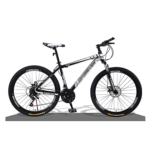Mountainbike : LZZB 27, 5 Zoll 24 / 27 Speed ​​Mountainbike Dual Disc Brake MTB Fahrrad für Erwachsene mit Kohlenstoffstahl für Männer Frauen / Schwarz / 21 Geschwindigkeit