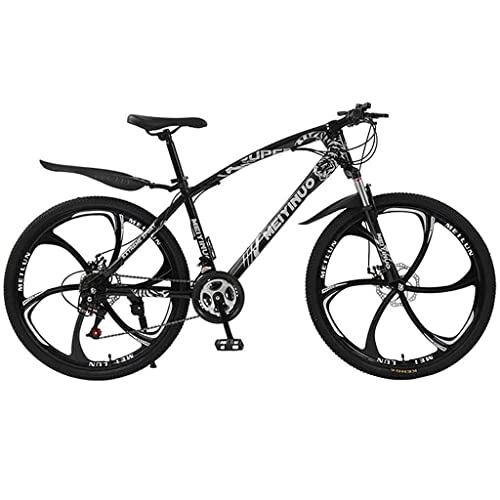 Mountainbike : LZZB Fahrrad für Erwachsene 21 / 24 / 27 Speed ​​Mountainbike 26 Zoll Räder MTB Dual Suspension Fahrrad mit Carbon Stahlrahmen / Schwarz / 21 Speed