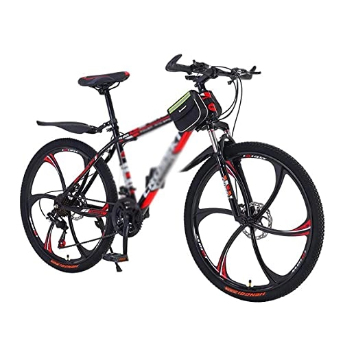 Mountainbike : LZZB Mountainbike 21 Speed ​​Carbon Stahlrahmen 26 Zoll Laufräder Scheibenbremsen Fahrrad für Pfad, Trail &Amp; Berge / Rot / 21 Geschwindigkeit
