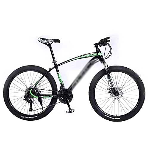Mountainbike : LZZB Mountainbike 26 Zoll Räder 21 / 24 / 27 Geschwindigkeit Vollfederung Doppelscheibenbremsen Carbon Stahlrahmen Fahrrad für Erwachsene Herren Damen / Grün / 24 Geschwindigkeit