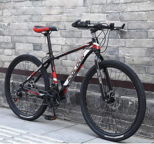 Mountainbike : Mnjin 26"Mountainbike für Erwachsene, Leichter Aluminiumrahmen, Scheibenbremsen vorne und hinten, Schalthebel mit 21 Geschwindigkeiten