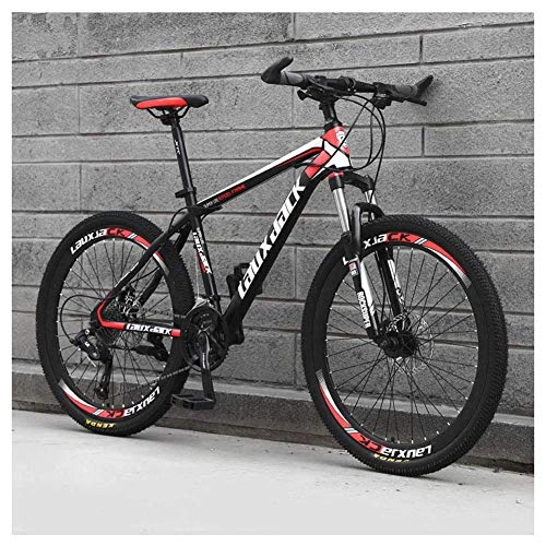 Mountainbike : Mnjin Outdoor-Sport 26"Vorderradaufhängung Mountainbike aus kohlenstoffhaltigem Stahl mit Variabler Geschwindigkeit, geeignet für Jugendliche ab 16 Jahren 3 Farben, schwarz
