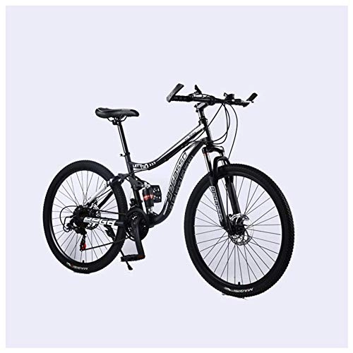 Mountainbike : Mnjin Outdoor-Sport Mountainbike 21-30 Geschwindigkeiten 26-Zoll-Doppelscheibenbremsfederung Vollfederung Anti-Rutsch-Bikes mit Rahmen aus kohlenstoffhaltigem Stahl
