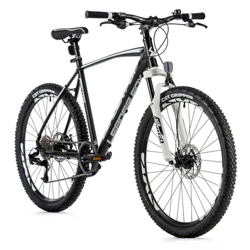 Mountainbike : Mountainbike 26 Leader Fox Factor 2023 schwarz matt weiß 8 V Rahmen Aluminium 20 Zoll (Größe Erwachsene 180 bis 188 cm)
