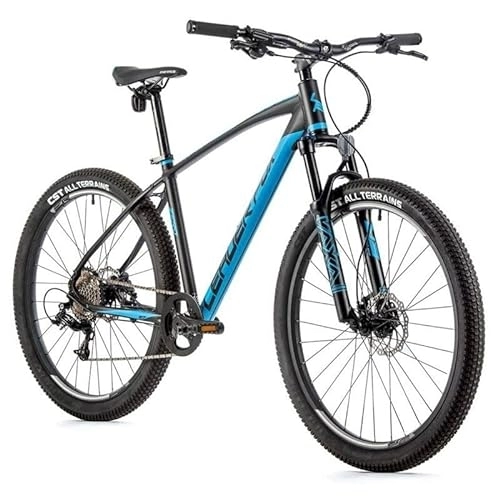 Mountainbike : Mountainbike 27, 5 Leader Fox Zero 2022 schwarz / blau matt 9 V Rahmen 16 Zoll (Erwachsenengröße 160 bis 168 cm)