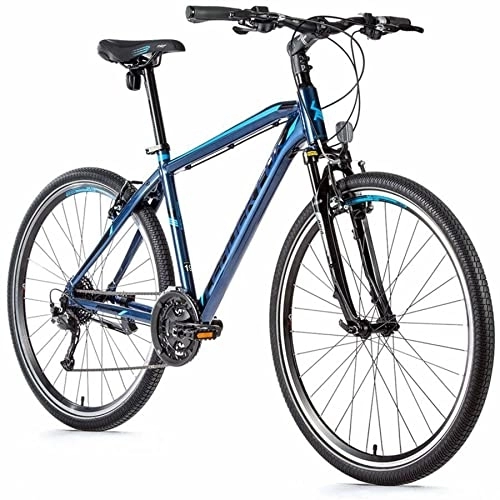 Mountainbike : Mountainbike 28 Leader Fox Toscana 2021 Herren Blau 9 V Shimano Rahmen 22, 5 Zoll (Erwachsenengröße 185 cm bis 193 cm)