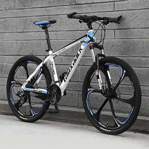 Mountainbike : Mountainbike für Erwachsene 26 Zoll City Road Fahrrad, Herren MTB Sport Freizeit (Farbe: Weiß Blau, Größe: 30 Geschwindigkeit)