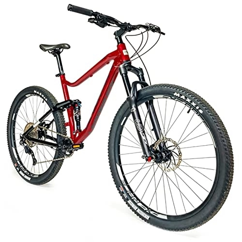 Mountainbike : Mountainbike Leader Fox 29 Trion 2023, komplett gehängt, Herren, Rot, Tiger, 10 V (Rahmen 19, 5 Zoll – Höhe 50 cm – L – für Erwachsene von 178 cm bis 185 cm)