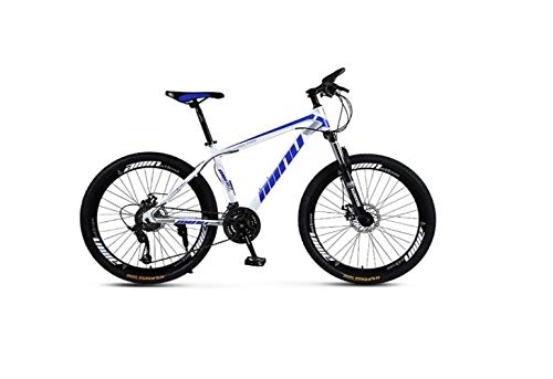Mountainbike : Mountainbike Unisex Hardtail Mountainbike MTB-Bike aus kohlenstoffhaltigem Stahlrahmen 26-Zoll-Mountainbike 21 / 24 / 27 / 30 Geschwindigkeiten mit Scheibenbremsen und Federgabel, blau, 21-Fach