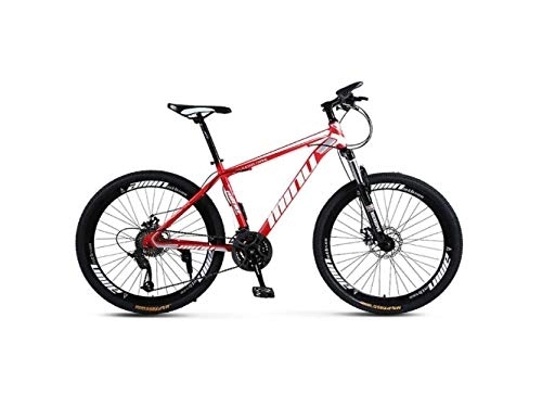 Mountainbike : Mountainbike Unisex Hardtail Mountainbike MTB-Bike aus kohlenstoffhaltigem Stahlrahmen 26-Zoll-Mountainbike 21 / 24 / 27 / 30 Geschwindigkeiten mit Scheibenbremsen und Federgabel, rot, 27-Gang