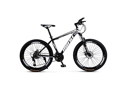 Mountainbike : Mountainbike Unisex Hardtail Mountainbike MTB-Bike aus kohlenstoffhaltigem Stahlrahmen 26-Zoll-Mountainbike 21 / 24 / 27 / 30 Geschwindigkeiten mit Scheibenbremsen und Federgabel, schwarz, 30-Fach