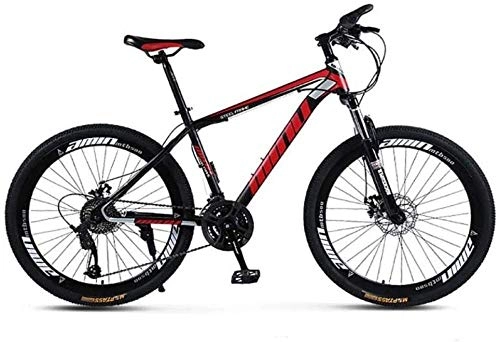 Mountainbike : Mountainbike Unisex Mountainbike MTB-Fahrradrahmen mit hohem Kohlenstoffgehalt aus Stahl 26-Zoll-Mountainbike 21 / 24 / 27 / 30 Geschwindigkeiten mit Scheibenbremsen und Federgabel