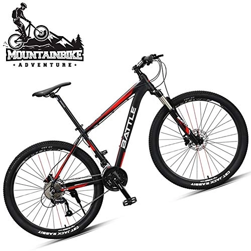 Mountainbike : NENGGE 27.5 Zoll Hardtail MTB 30 Gang-Schaltung für Herren Damen, Erwachsenen Mountainbike mit Gabelfederung & Hydraulische Scheibenbremse, Aluminiumlegierung Fahrräder, Black red