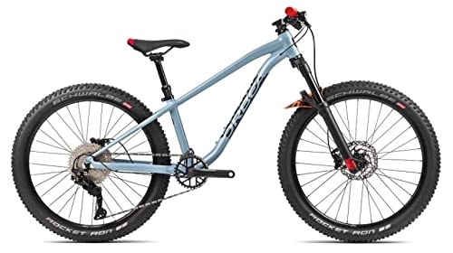 Mountainbike : ORBEA Laufey 24R H10 Kinder & Jugend Mountain Bike (30cm, Blue Grey / Bright Red (Gloss))