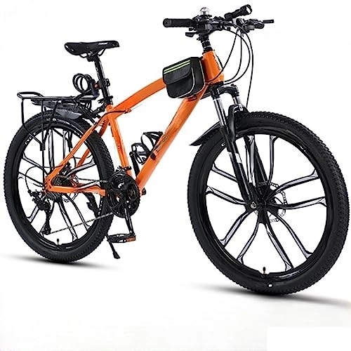 Mountainbike : PASPRT Mountainbike für Erwachsene, 26-Zoll-Rennrad, Rahmen aus Kohlenstoffstahl, Fahrrad mit Variabler Geschwindigkeit, geländegängig, für Männer und Frauen geeignet (orange 30 speeds)