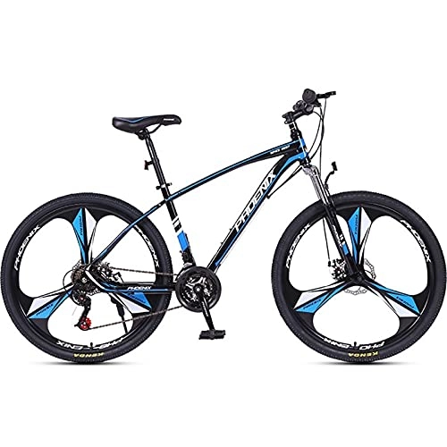 Mountainbike : QIU Mountainbikes Hyx1 26 Zoll 3 Speichen Räder 21 Geschwindigkeit Mountainbicy Dual Scheibenbremse Fahrrad (Color : Blue, Size : 26")