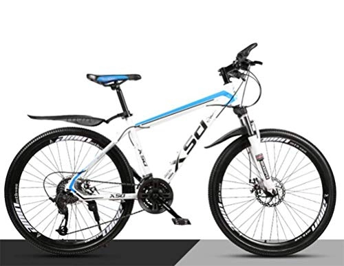 Mountainbike : Reiten Dämpfung Mountainbike, Erwachsene 26-Zoll-Offroad-Stadtfahrrad mit Variabler Geschwindigkeit (Farbe: Weiß, Blau, Größe: 24 Geschwindi