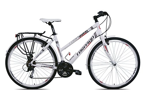 Mountainbike : TORPADO &apos Fahrrad Sportage 28 "Damen 3 x 7 V Alu Größe 44 Weiß (Trekking) / Bicycle Sportage 28 Lady 3 x 7s Alu Size 44 White (Trekking)