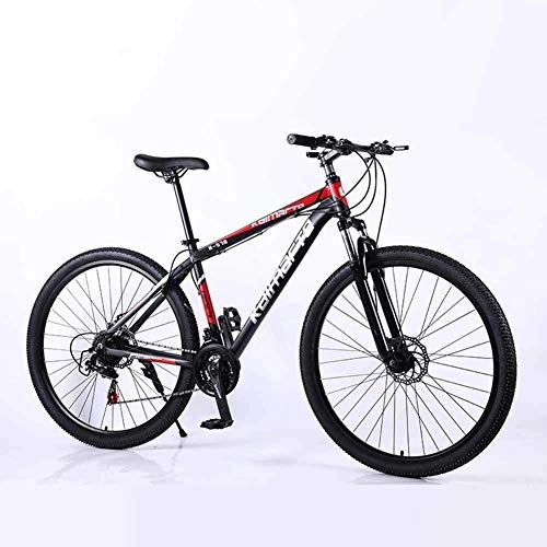 Mountainbike : WEHOLY Fahrrad-Mountainbike, 29-Zoll-Speichenrad aus kohlenstoffhaltigem Stahl, 24-Fach voll einstellbare hintere Stoßdämpfer-Vorderradgabel, rot, 21-Fach