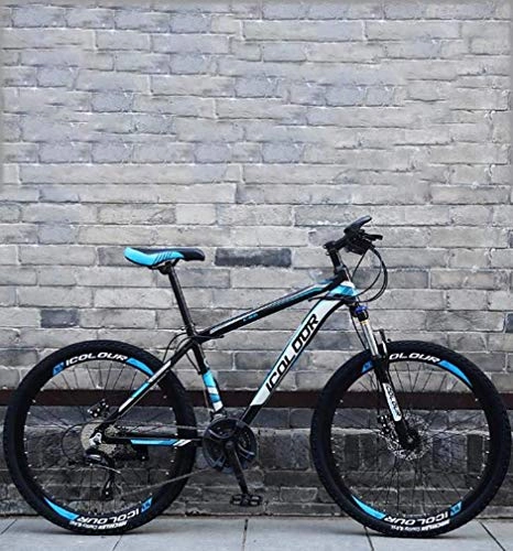 Mountainbike : WJSW 26-Zoll-Mountainbike, Doppelscheibenbremse / Rahmenräder mit hohem Kohlenstoffgehalt, Strand-Schneemobilfahrrad, Aluminiumlegierungsräder, Blau, 24-Gang