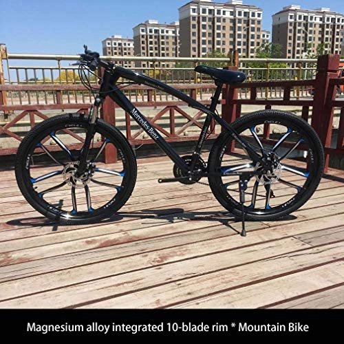 Mountainbike : WJSW 26-Zoll-Mountainbike für Erwachsene, Straßenräder für Jugendliche Studenten in der Stadt, Herren-Mountainbike für Doppelscheibenbremsen, integrierte 10-Blatt-Felgenräder aus Mium-Legierung