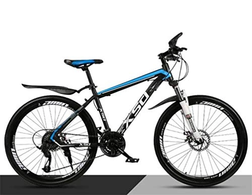 Mountainbike : WJSW Doppelsuspendierte Mountainbikes, 26-Zoll-Rennrad aus Kohlenstoffstahl für Erwachsene mit Variabler Geschwindigkeit (Farbe: Schwarz-Blau, Gr