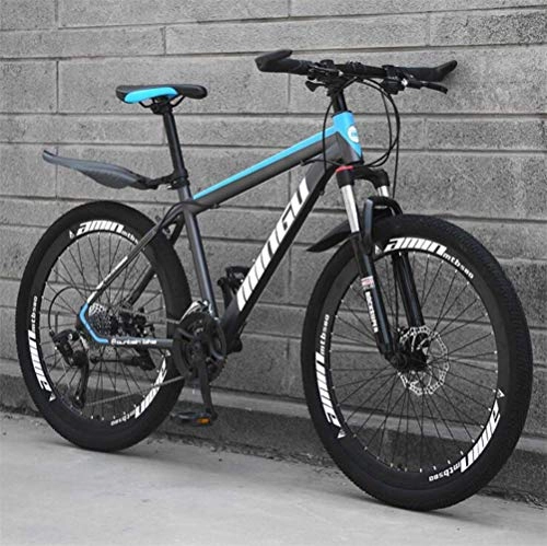 Mountainbike : WJSW Mountainbike 26 Zoll Laufrad Unisex Dual Suspension High-Carbon Stahl City Rennrad (Farbe: Schwarz Blau, Größe: 30 Speed)